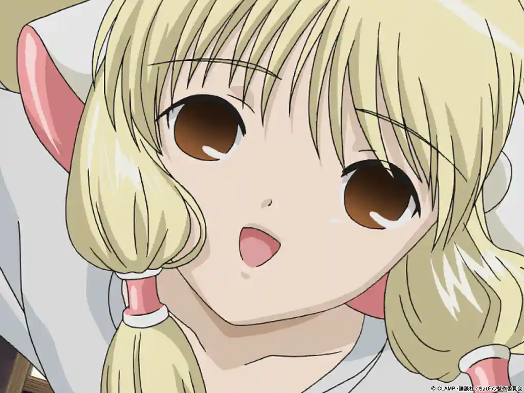 chi, personaje de chobits mirando al frentre